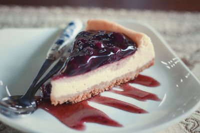 Close-up of cake in plate