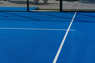 High angle view of basketball court