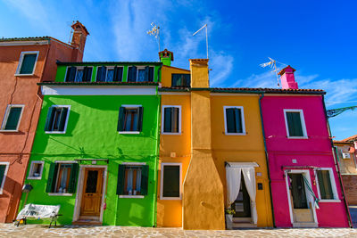 Low angle view of residential building against sky