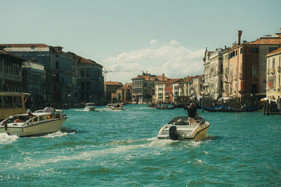 Boats in sea