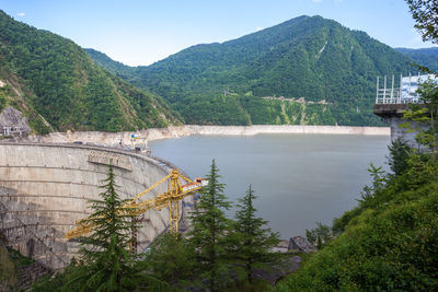 High angle view of dam