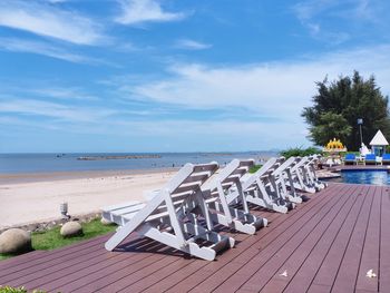 Scenic view of beach against sky