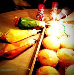 Close-up of food on table