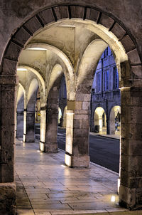 View of colonnade in old building