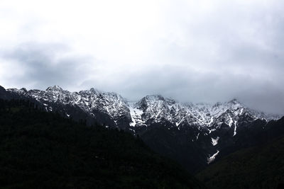 Panoramic shot of snowcapped mountains against sky