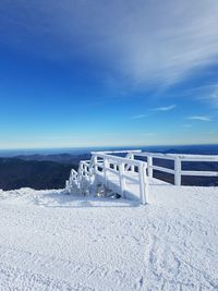 Scenic view of sea against sky during winter