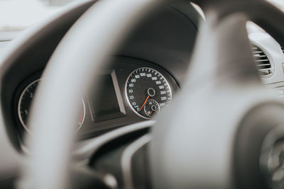 Close-up of car dashboard