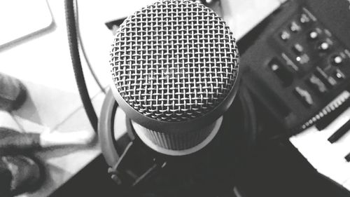 Close-up of microphone