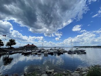 Scenic view of river against sky