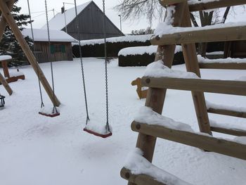 Snow on field during winter