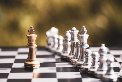 Close-up of chess pieces