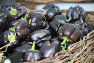 Close-up of vegetable in basket, peppeoni