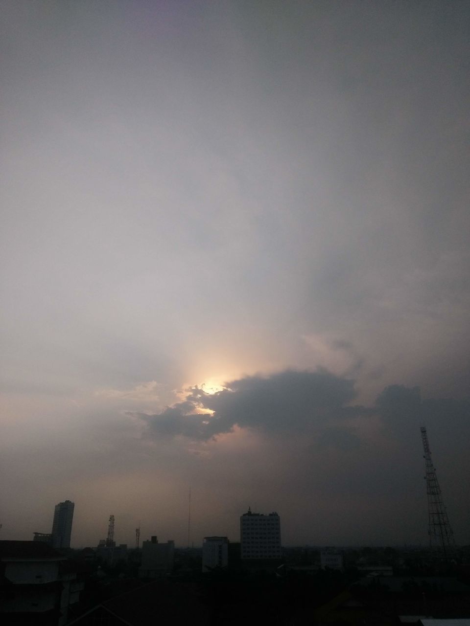 SILHOUETTE BUILDINGS IN CITY AGAINST SKY DURING SUNSET