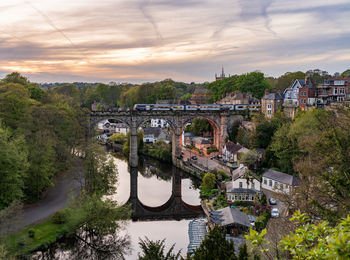 Bridge over river against sky