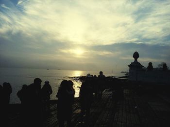 Scenic view of sea at sunset