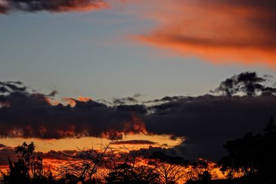 Low angle view of sky at sunset