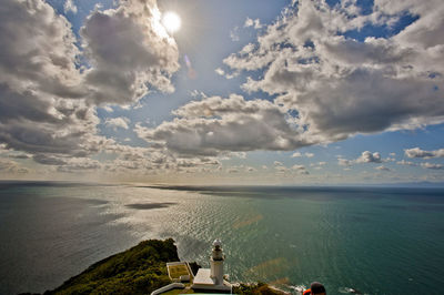 High angle view of sea against sky