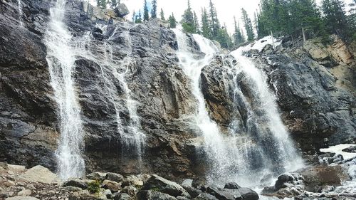 Scenic view of waterfall