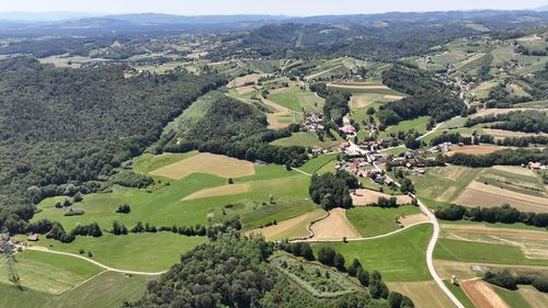 High angle view of agricultural field