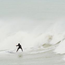 Man surfing in sea