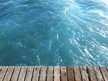 High angle view of pier over sea