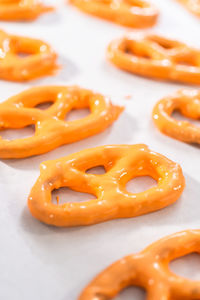 Close-up of red bell pepper on white background