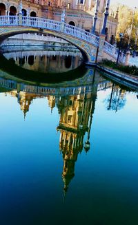 Reflection of buildings in river