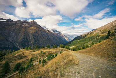 Scenic view of mountains against sky