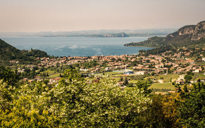 Scenic view of townscape against sky