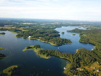 High angle view of landscape against sky