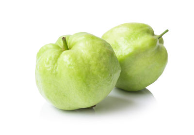 Close-up of apple against white background