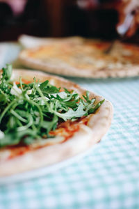 Close-up of salad in plate on table