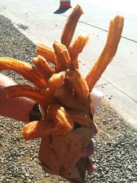 Close-up of hand feeding