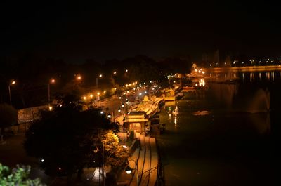 Illuminated city at night