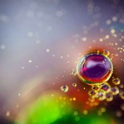 Close-up of bubbles in water