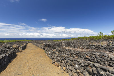 Scenic view of sea against blue sky