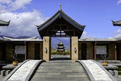 View of built structure against blue sky