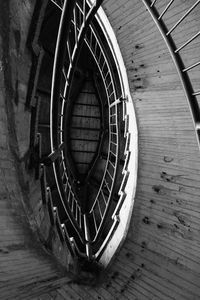 Directly below shot of spiral staircase