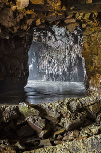 Scenic view of rock formation in sea