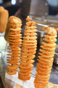 Spiral fried sweet potato in ho thi ky street, ho chi minh city