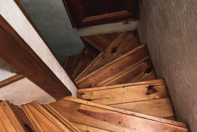 High angle view of staircase