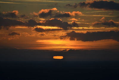 Scenic view of dramatic sky during sunset