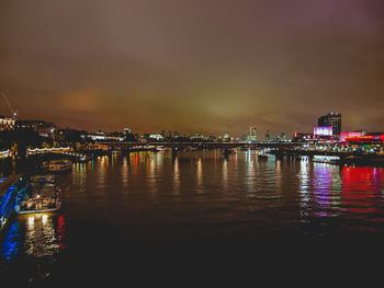 Illuminated city at night