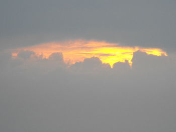 Low angle view of cloudy sky at sunset