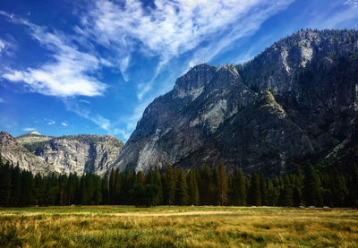 Scenic view of mountains against sky