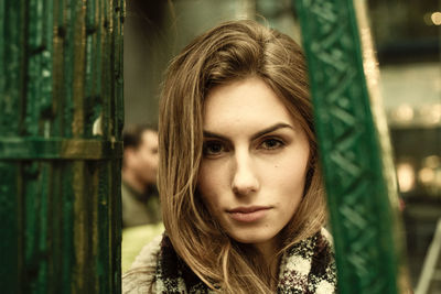 Close-up portrait of young woman