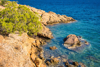 Rock formation on sea shore