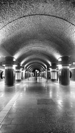 Interior of underground subway station