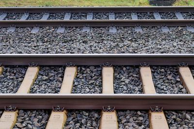 High angle view of railroad track