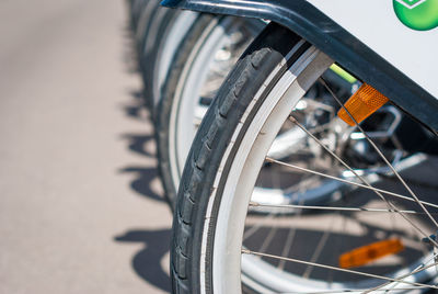 Close-up of bicycle wheel